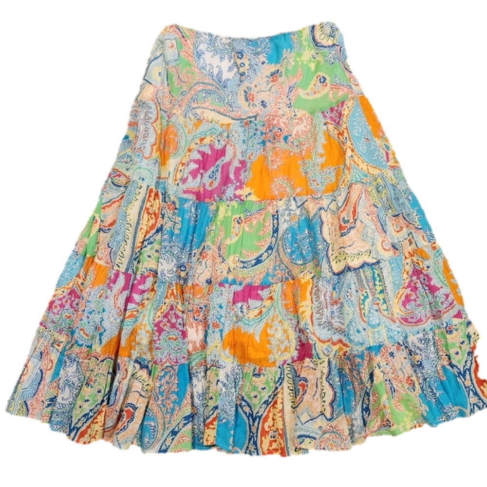 Lauren Ralph Lauren Multicolor Paisley Maxi Skirt